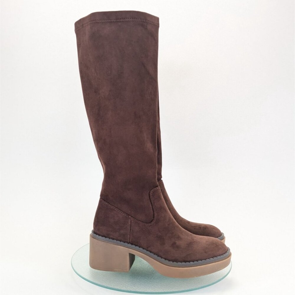 White Mountain Meditate Knee High Boots Womens Brown Sizes 6.5 7 Regular Calf